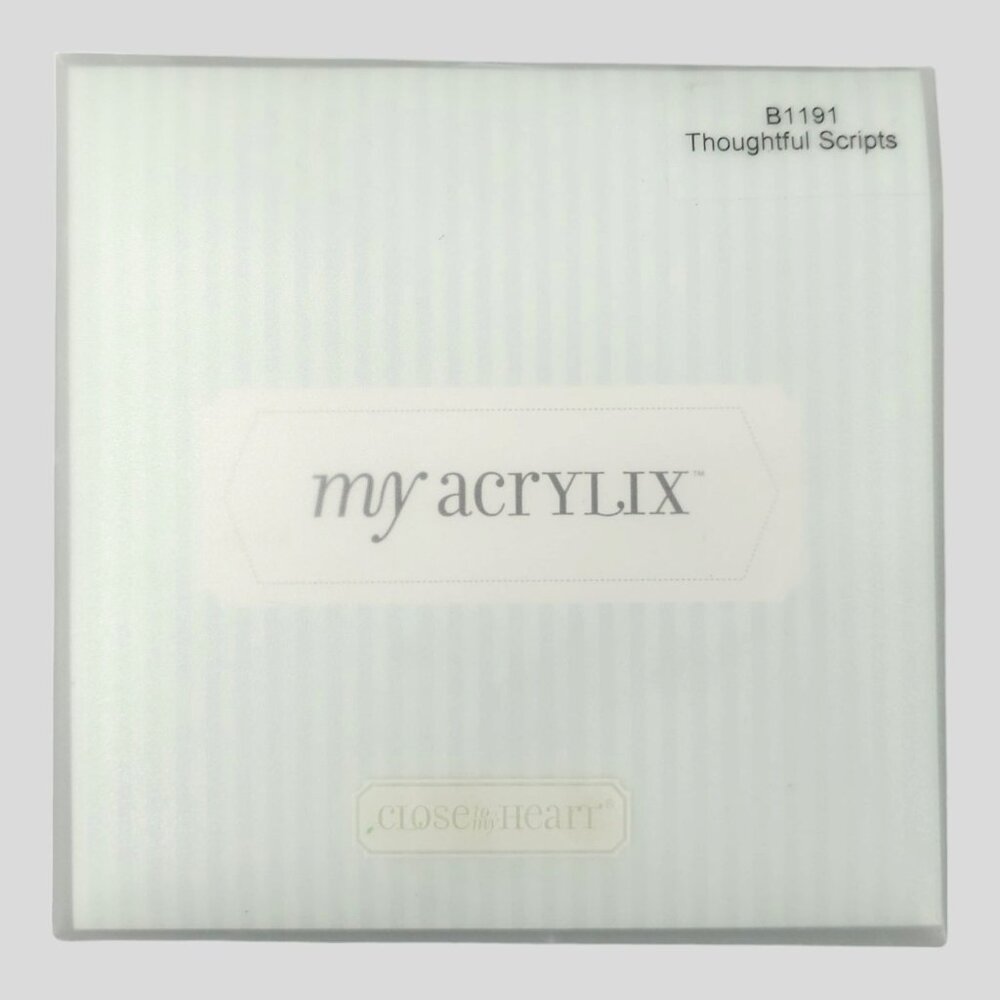 Close To My Heart My Acrylix Stamp Set Thoughtful Scripts B1191 Thank You Hello